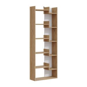 Librairie 5 étagères H162,4 cm - Effet Chêne et Blanc