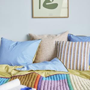 Linge de lit en coton bleu et jaune 60x63, 140x200cm