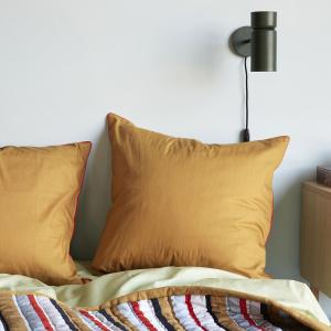 Linge de lit en coton orange et vert 60x63, 140x200cm