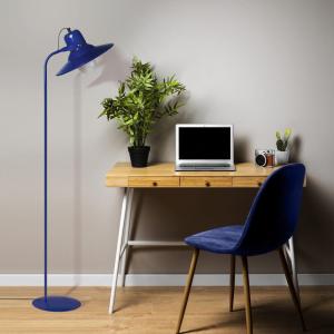 Liseuse métal H150cm bleu;Abat-jour: bleu