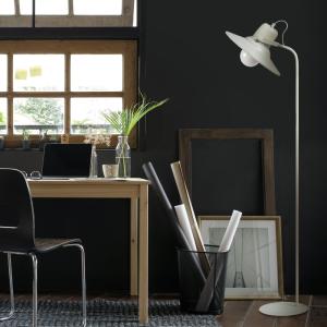 Liseuse métal H150cm ivoire;Abat-jour: blanc