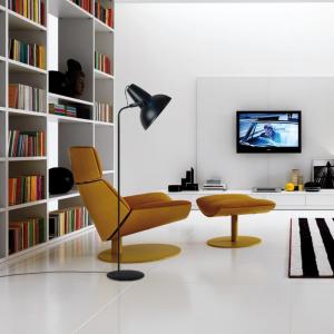 Liseuse métal H150cm noir ;Abat-jour:  noir