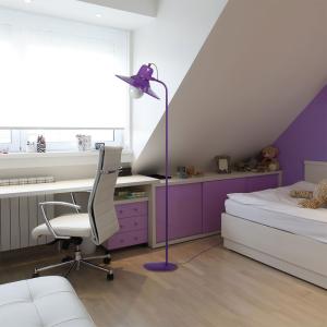 Liseuse métal H150cm violet;Abat-jour: violet