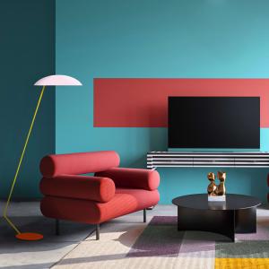 Liseuse métal H174cm multicolore;Abat-jour: rose