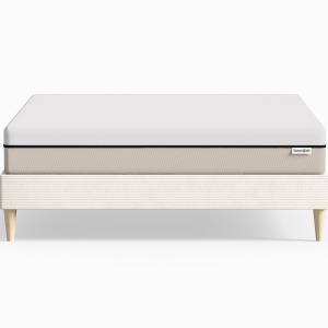 Lit 180x200 en velours côtelé beige  Matelas Hybride ressor…