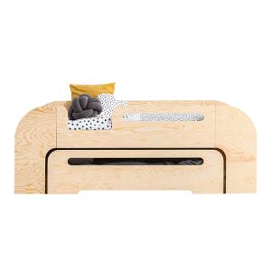 Lit 90x200 entrée gauche sommier et tiroir inclus naturel