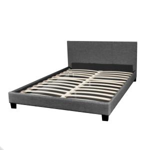 Lit avec sommier et matelas gris foncé 140x190cm