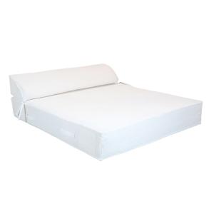 Lit bain de soleil 2 places - Blanc raphia