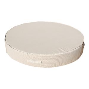 Lit bain de soleil extérieur en mousse rond beige et blanc