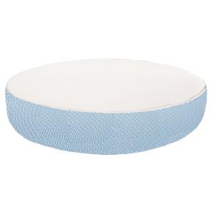 Lit bain de soleil extérieur en mousse rond blanc a motif b…