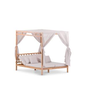 Lit balinais en bois beige