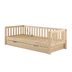 Lit banquette 90x200 sommier tiroir de lit inclus naturel