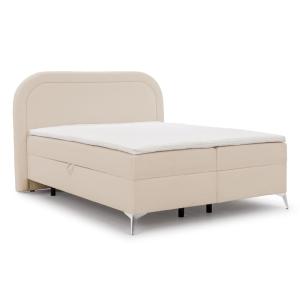Lit boxspring 140x200 avec coffre de rangement et pieds chr…