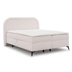 Lit boxspring 140x200 avec coffre de rangement et pieds noi…