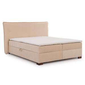Lit boxspring 140x200 avec coffres, aspect velours côtelé b…