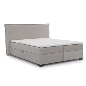 Lit boxspring 140x200 avec coffres, aspect velours côtelé g…