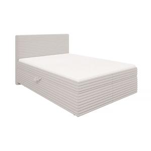 Lit boxspring 140x200 avec surmatelas et tiroirs, velours c…