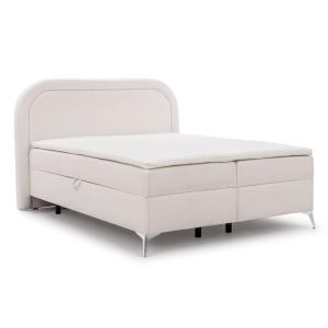 Lit boxspring 160x200 avec coffre de rangement et pieds chr…