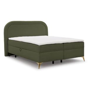 Lit boxspring 160x200 avec coffre de rangement et pieds dor…