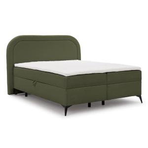 Lit boxspring 160x200 avec coffre de rangement et pieds noi…