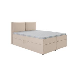 Lit boxspring 160x200 avec rangements, microfibre beige