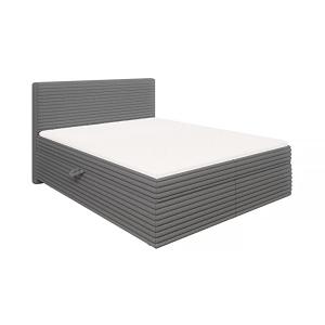 Lit boxspring 160x200 avec surmatelas et tiroirs, velours g…