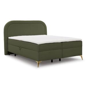 Lit boxspring 180x200 avec coffre de rangement et pieds dor…