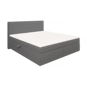 Lit boxspring 180x200 avec surmatelas et tiroirs, velours g…