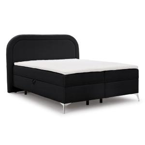 Lit boxspring 200x200 avec coffre de rangement et pieds chr…