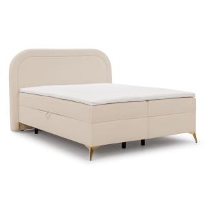 Lit boxspring 200x200 avec coffre de rangement et pieds dor…
