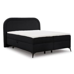 Lit boxspring 200x200 avec coffre de rangement et pieds noi…