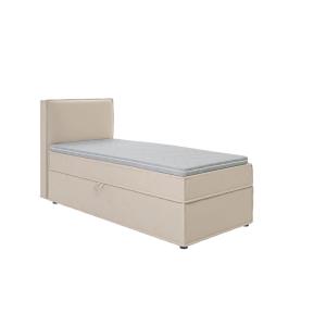 Lit boxspring 90x200 avec rangements, microfibre beige