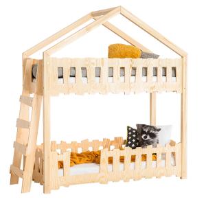 Lit cabane superposé 90x200 échelle à gauche sommier inclus…