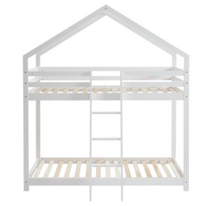 Lit cabane superposé   pin blanc  90x190 sommier inclus