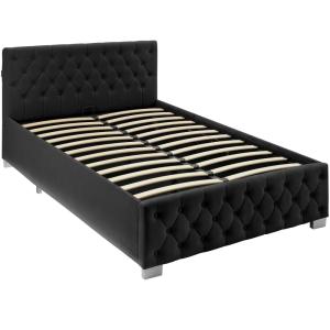Lit capitonné avec bandes LED et espace de rangement 120x20…