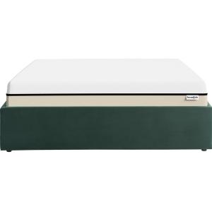 Lit coffre 140x190 en velours vert   Matelas Hybride