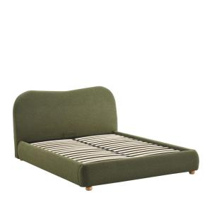 Lit coffre en tissu 140x190cm - Vert kaki