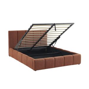 Lit coffre   sommier   tête de lit bouclette texturée terra…
