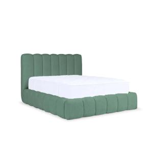 Lit coffre tissu chenille 140x200cm - Vert