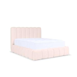 Lit coffre tissu chenille 180x200cm - Rose