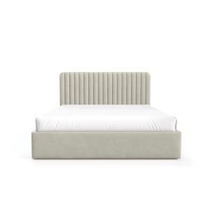 Lit coffre tissu velours 140x200cm - Beige