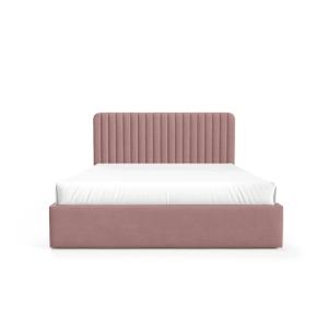 Lit coffre tissu velours 140x200cm - Rose