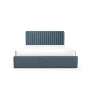 Lit coffre tissu velours 160x200cm - Bleu