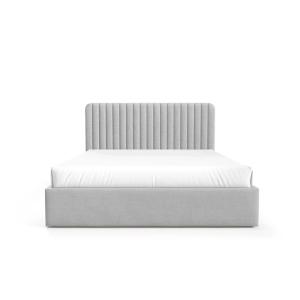 Lit coffre tissu velours 160x200cm - Gris clair