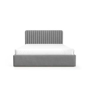 Lit coffre tissu velours 180x200cm - Gris foncé