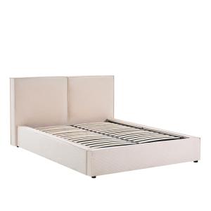 Lit coffre velours côtelé beige  140x190 cm