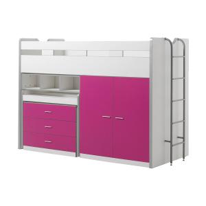 Lit combiné 70 90x200 sommier inclus fuchsia