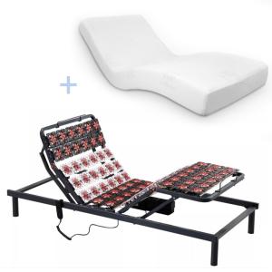Lit electrique avec matelas à mémoire de forme 2x90x200 cm