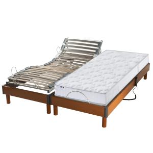 Lit Electrique   Matelas 100% latex 5 zones 2x80x200