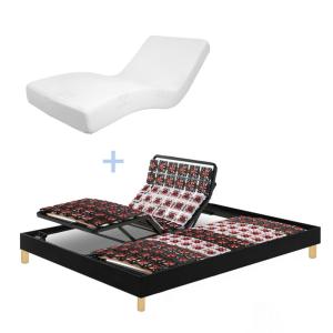 Lit electrique, matelas à mémoire de forme, contour simili…